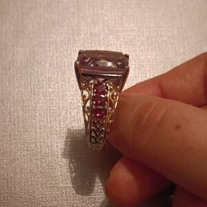 EverTrue Rose De France Amethyst & Orissa Rhodolite Garnet 8.60 ctw Size 7